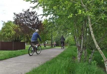 bicyclists on path