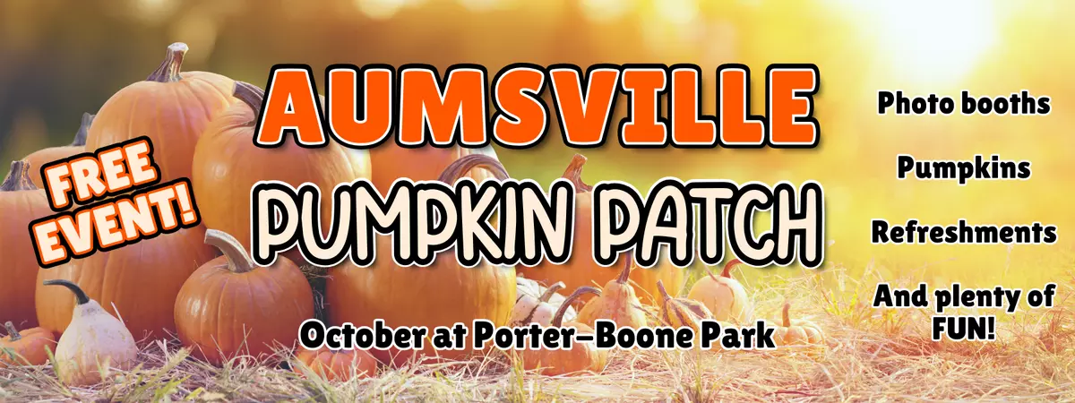 Aumsville Pumpkin Patch October at Porter-Boone Park
