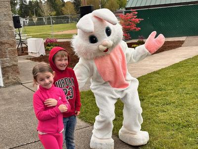 Boy & Girl with Easter Bunny