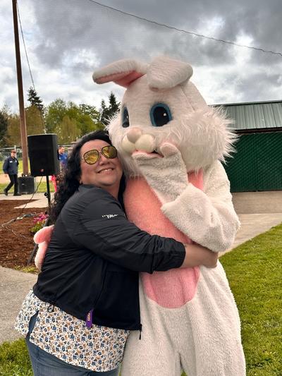 Mayor Ceja with Easter Bunny
