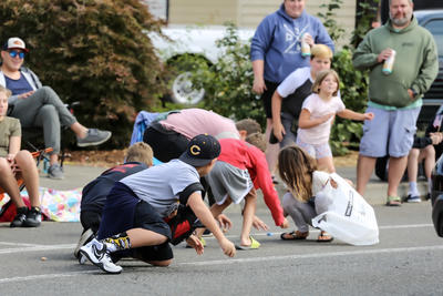kids picking up candy